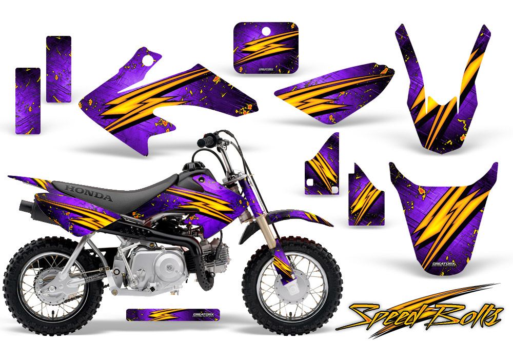 CRF 50 Graphics Kit Speed Bolts Purple